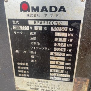 CƯA KIM LOAI AMADA HFD 530 2